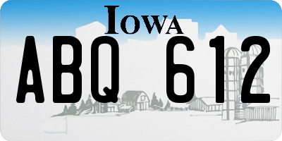 IA license plate ABQ612
