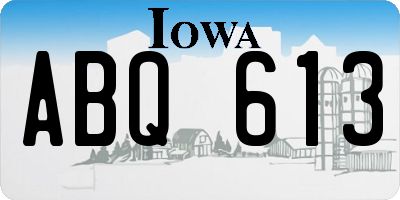 IA license plate ABQ613