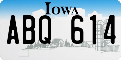 IA license plate ABQ614