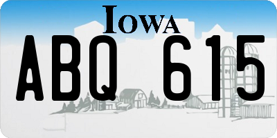 IA license plate ABQ615