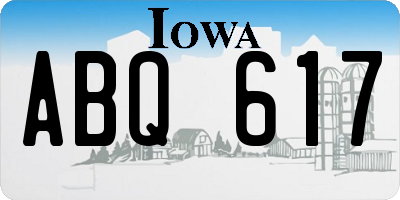 IA license plate ABQ617