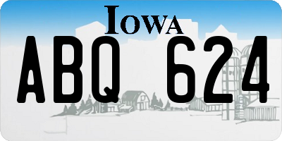 IA license plate ABQ624