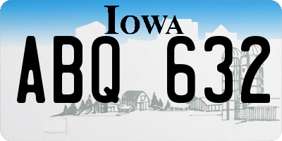 IA license plate ABQ632