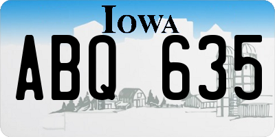 IA license plate ABQ635
