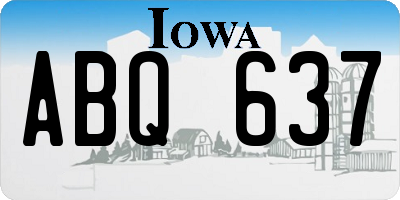 IA license plate ABQ637