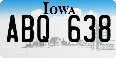 IA license plate ABQ638