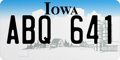 IA license plate ABQ641