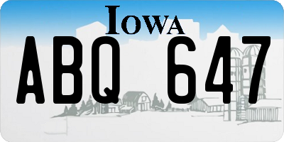 IA license plate ABQ647