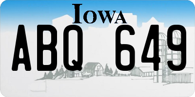 IA license plate ABQ649