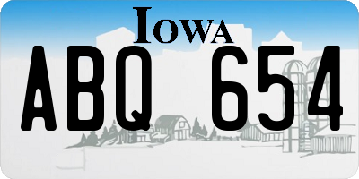 IA license plate ABQ654