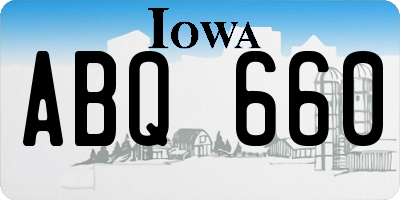 IA license plate ABQ660