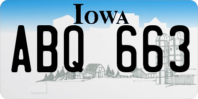 IA license plate ABQ663