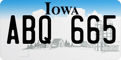 IA license plate ABQ665