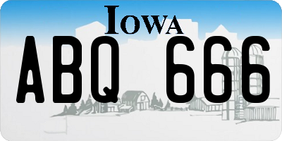 IA license plate ABQ666