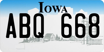IA license plate ABQ668