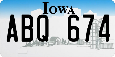 IA license plate ABQ674