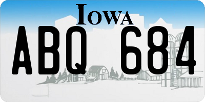 IA license plate ABQ684