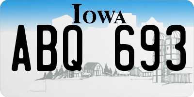 IA license plate ABQ693