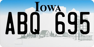 IA license plate ABQ695