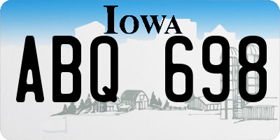IA license plate ABQ698