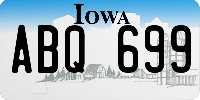 IA license plate ABQ699