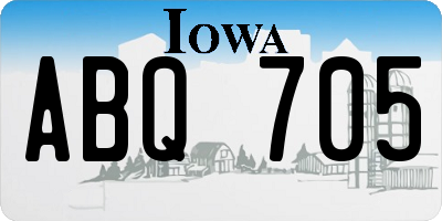 IA license plate ABQ705