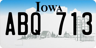 IA license plate ABQ713