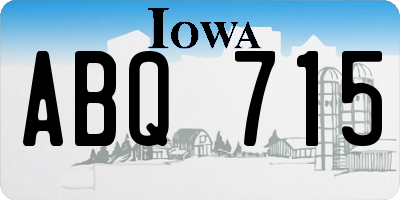 IA license plate ABQ715