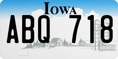 IA license plate ABQ718