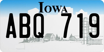 IA license plate ABQ719