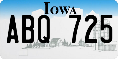IA license plate ABQ725