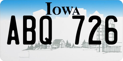 IA license plate ABQ726