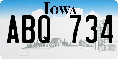 IA license plate ABQ734