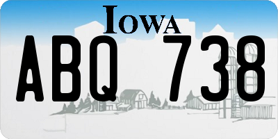 IA license plate ABQ738