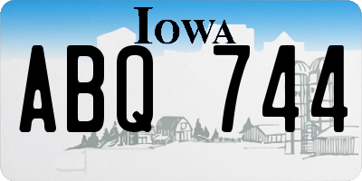 IA license plate ABQ744