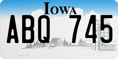 IA license plate ABQ745