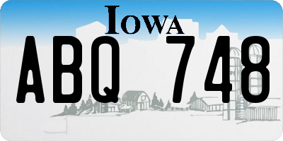IA license plate ABQ748
