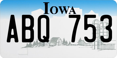 IA license plate ABQ753
