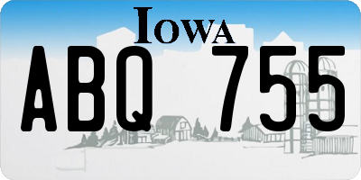 IA license plate ABQ755