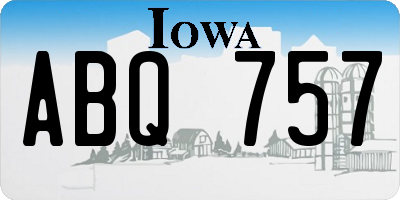 IA license plate ABQ757