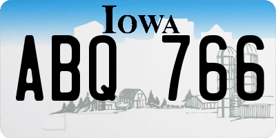 IA license plate ABQ766