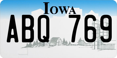 IA license plate ABQ769
