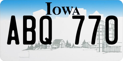 IA license plate ABQ770