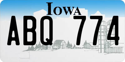 IA license plate ABQ774