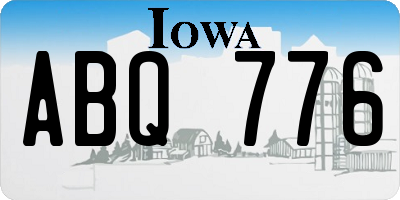 IA license plate ABQ776