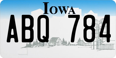 IA license plate ABQ784