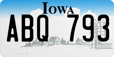 IA license plate ABQ793