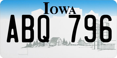 IA license plate ABQ796