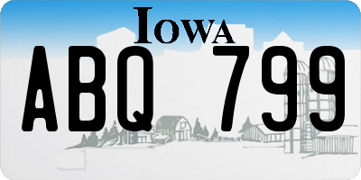 IA license plate ABQ799