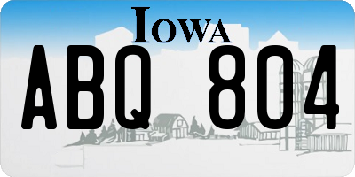 IA license plate ABQ804